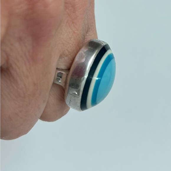 Dinosaur Designs chunky solid sterling silver and resin ring size 7 - Picture 3 of 9